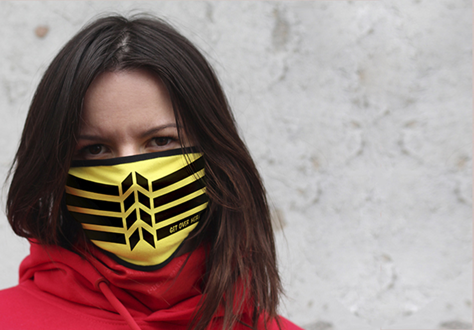 Текстильная маска с печатью